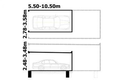 Grundriss und Schnitt Grossraumgarage